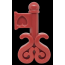 Red - MKB Key to My Heart Ultra Durable Nylon Dog Chew Toy for Aggressive Chewers - OSFA