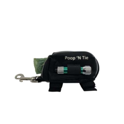 Black - Poop \'N Tie Fabric Waste Bag Dispenser With 2 Rolls