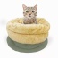Sage Green - GOOPAWS 4 in 1 Self Warming Burrow Cat Bed, Pet Hideway Sleeping Cuddle Cave - 22