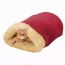 Burgundy - GOOPAWS 4 in 1 Self Warming Burrow Cat Bed, Pet Hideway Sleeping Cuddle Cave - 22