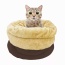 Coffee - GOOPAWS 4 in 1 Self Warming Burrow Cat Bed, Pet Hideway Sleeping Cuddle Cave - 22