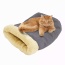 Grey - GOOPAWS 4 in 1 Self Warming Burrow Cat Bed, Pet Hideway Sleeping Cuddle Cave - 22