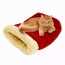 Burgundy - GOOPAWS 4 in 1 Self Warming Burrow Cat Bed, Pet Hideway Sleeping Cuddle Cave - 22