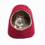 Burgundy - GOOPAWS Cat Cave for Cat and Warming Burrow Cat Bed, Pet Hideway Sleeping Cuddle Cave - 18