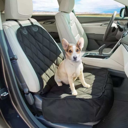 Black - GOOPAWS Dog Front Car Seat Cover, Waterproof, Scratch Proof & Non Slip, Durable Pet Front Car Seat Cover for Trucks, SUV - 40\