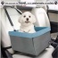 Grey - JESPET & GOOPAWS Dog Booster Seats for Cars, Portable Dog Car Seat Travel Carrier with Seat Belt for 24lbs Pets - 16