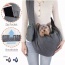 Grey - JESPET Comfy Pet Sling for Small Dog Cat, Hand Free Sling Bag Breathable Soft Knit with Front Pocket, Travel Puppy Carrying Bag, Pet Pouch. Machine Washable - 28