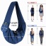 Navy Blue - JESPET Comfy Pet Sling for Small Dog Cat, Hand Free Sling Bag Breathable Soft Knit with Front Pocket, Travel Puppy Carrying Bag, Pet Pouch. Machine Washable - 28