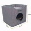 Smoke Gray - JESPET Foldable Cat Condo, Cat Cube House & Sleepping Bed with Lying Surface and 2 Reversible Cushions, Cat Hiding Place, Cat Cave, Linenette Fabric, Felt and Engineered Wood, Scratch Resista - 15.4