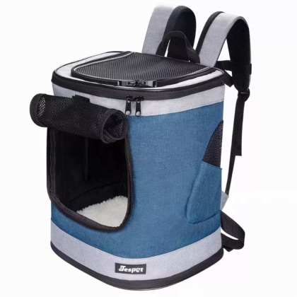Blue Grey - JESPET Pet Backpack Carrier for Small Dog, Puppy, Soft Carrier Backpack Ideal for Traveling, Hiking, Walking and Outdoor Activities with Family - 13\