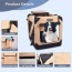 Beige - JESPET Soft Pet Crates Kennel, 3 Door Soft Sided Folding Travel Pet Carrier with Straps and Fleece Mat for Dogs, Cats, Rabbits, Indoor/Outdoor Use with Grey, Blue & Beige, Black - 36