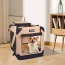 Beige - JESPET Soft Pet Crates Kennel, 3 Door Soft Sided Folding Travel Pet Carrier with Straps and Fleece Mat for Dogs, Cats, Rabbits, Indoor/Outdoor Use with Grey, Blue & Beige, Black - 36