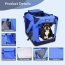 Blue - JESPET Soft Pet Crates Kennel, 3 Door Soft Sided Folding Travel Pet Carrier with Straps and Fleece Mat for Dogs, Cats, Rabbits, Indoor/Outdoor Use with Grey, Blue & Beige, Black - 36
