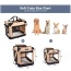 Beige - JESPET Soft Pet Crates Kennel, 3 Door Soft Sided Folding Travel Pet Carrier with Straps and Fleece Mat for Dogs, Cats, Rabbits, Indoor/Outdoor Use with Grey, Blue & Beige, Black - 30