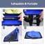 Blue - JESPET Soft Pet Crates Kennel, 3 Door Soft Sided Folding Travel Pet Carrier with Straps and Fleece Mat for Dogs, Cats, Rabbits, Indoor/Outdoor Use with Grey, Blue & Beige, Black - 30