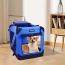 Blue - JESPET Soft Pet Crates Kennel, 3 Door Soft Sided Folding Travel Pet Carrier with Straps and Fleece Mat for Dogs, Cats, Rabbits, Indoor/Outdoor Use with Grey, Blue & Beige, Black - 30