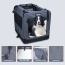 Grey - JESPET Soft Pet Crates Kennel, 3 Door Soft Sided Folding Travel Pet Carrier with Straps and Fleece Mat for Dogs, Cats, Rabbits, Indoor/Outdoor Use with Grey, Blue & Beige, Black - 36