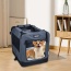 Grey - JESPET Soft Pet Crates Kennel, 3 Door Soft Sided Folding Travel Pet Carrier with Straps and Fleece Mat for Dogs, Cats, Rabbits, Indoor/Outdoor Use with Grey, Blue & Beige, Black - 36