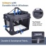 Black - JESPET Soft Pet Crates Kennel, 3 Door Soft Sided Folding Travel Pet Carrier with Straps and Fleece Mat for Dogs, Cats, Rabbits, Indoor/Outdoor Use with Grey, Blue & Beige, Black - 30