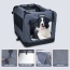 Grey - JESPET Soft Pet Crates Kennel, 3 Door Soft Sided Folding Travel Pet Carrier with Straps and Fleece Mat for Dogs, Cats, Rabbits, Indoor/Outdoor Use with Grey, Blue & Beige, Black - 26