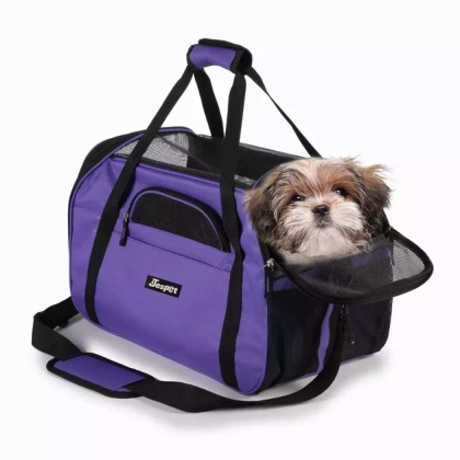 Purple - JESPET Soft-Sided Kennel Pet Carrier for Small Dogs, Cats, Puppy, Airline Approved Cat Carriers Dog Carrier Collapsible, Travel Handbag & Car Seat - 17\