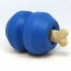 Blue - ID Double Trouble Durable Rubber Chew Toy and Treat Dispenser  - Large
