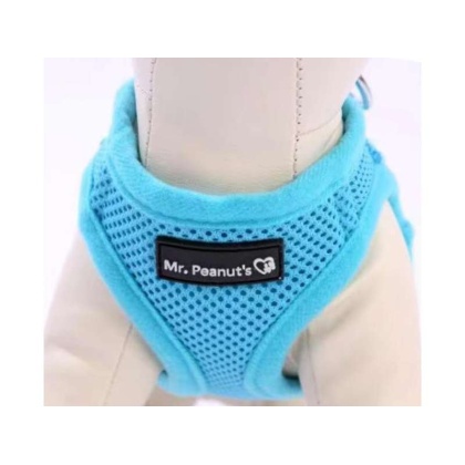Blue - Mr. Peanut\'s PupTrek Small Dog/Cat Soft Mesh Step In Harness Vest - XSmall