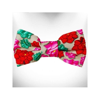Mayan Flowers  - Doggie Bow Tie Design - Small 4\