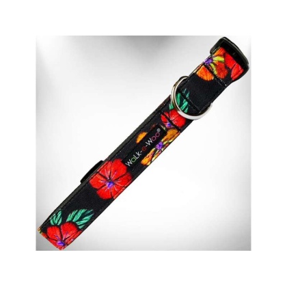 Flowers on Black - Nature-Lover Collars - XS 5/8\