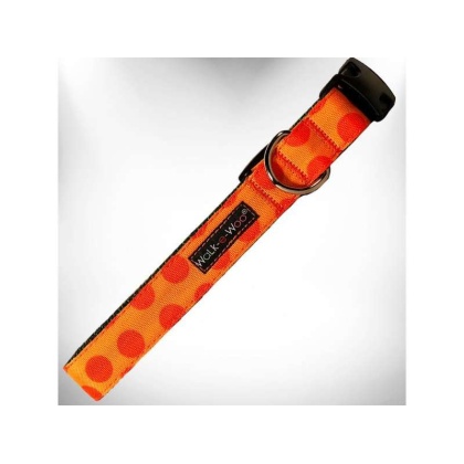 Orange - Polka Dot Dog - Monotone Collars - XS 5/8\