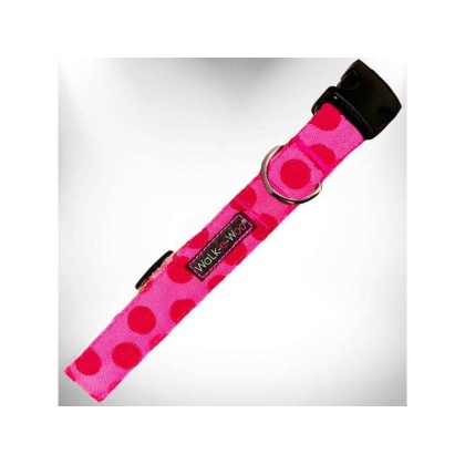 Pink - Polka Dot Dog - Monotone Collars - XS 5/8\