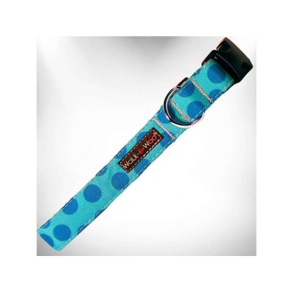 Turquoise - Polka Dot Dog - Monotone Collars - S 3/4\