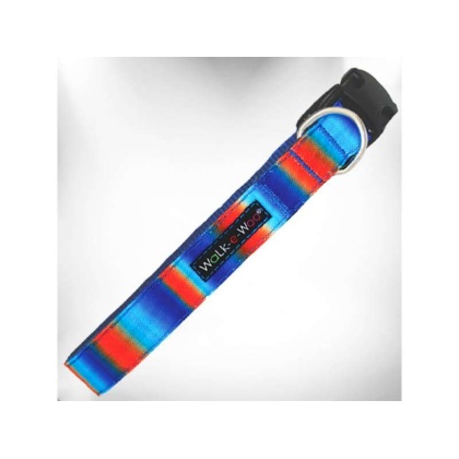 Blue/Orange - Tie Dye Dog Collars - XS 5/8\