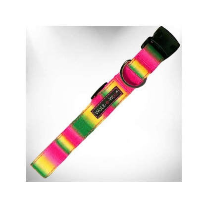 Pink/Green - Tie Dye Dog Collars - XS 5/8\