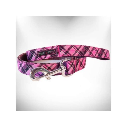 Hot Pink - Plaid Dog Leads  - THIN Lead 5/8\