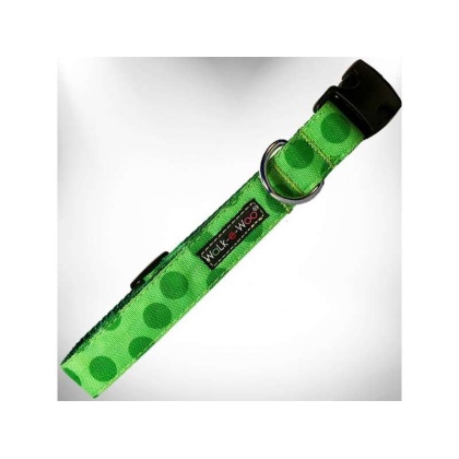 Green - Polka Dot Dog - Monotone Collars - XS 5/8\
