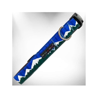 Bl/Gr Snowcap Mtn - nowcap Mountain Dog Collars - S 3/4\