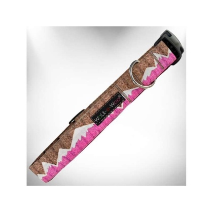 Pink Snowcap Mtn - nowcap Mountain Dog Collars - S 3/4\