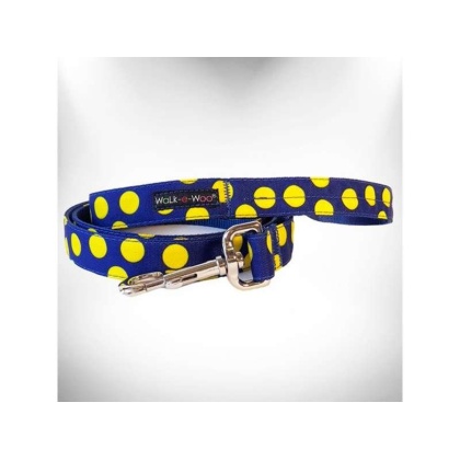 Yellow Dot on Blue - Polka Dot Dog Leads  - REGULAR Lead 1\