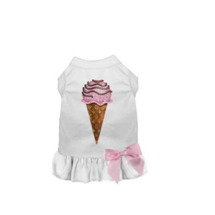 WHITE - My Favorite Chewy Vuitton Ice Cream Dress - X Small