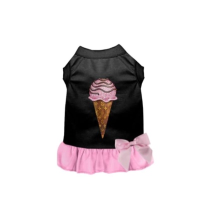BLACK WITH PINK BOTTOM - My Favorite Chewy Vuitton Ice Cream Dress - 2X Large