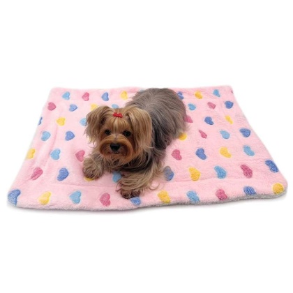Pink - Ultra Plush Colorful Hearts Blanket - 30\