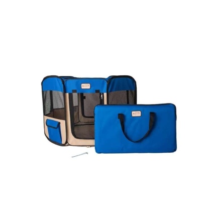 Armarkat PP001B-M Portable Pet Playpen In Blue and BGE Combo