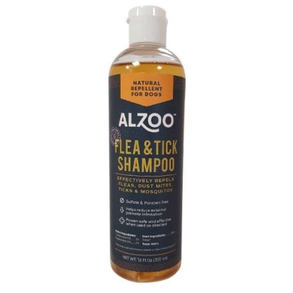 ALZOO Plant-Based Flea and Tick Repellent Shampoo for Dogs, 12oz