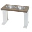 White/Gray - Farmhouse 2 Bowl Elevated Regular Feeder -  16 Inch
