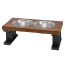 Black/Chestnut - Farmhouse 2 Bowl Elevated Regular Feeder -  8 Inch