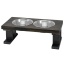 Black/Ebony - Farmhouse 2 Bowl Elevated Regular Feeder -  8 Inch