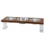 White/Chestnut - Farmhouse 3 Bowl Elevated Regular Feeder -  8 Inch