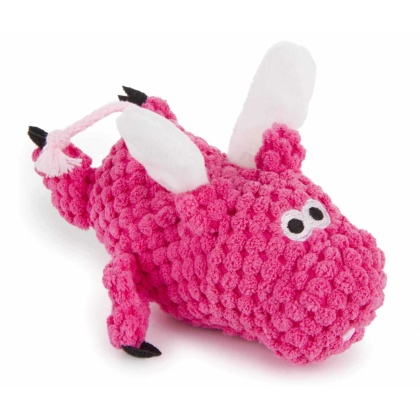 goDog Checkers Just For Me Flying Pig Squeaky Plush Dog Toy Mini