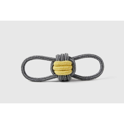 Black and Yellow - Jax & Bones Double Loop Celtic Knot Rope Dog Toy  - 3\